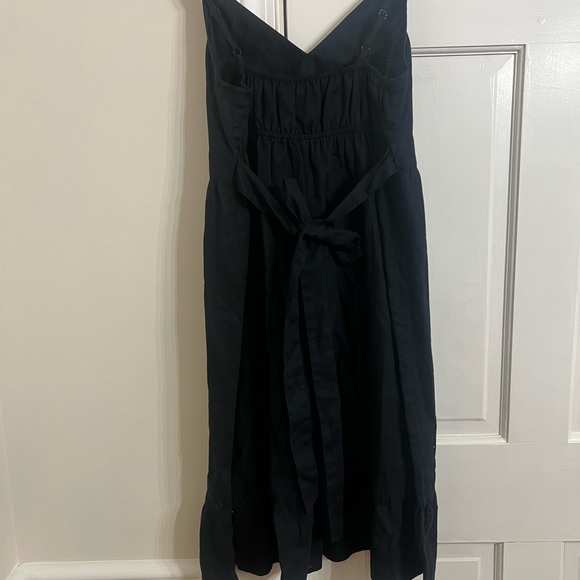 Old Navy Black Midi Dress Adjustable Straps Tie Back Lightweight Sundress Medium - Picture 2 of 3